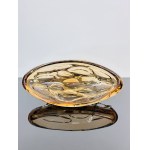 Jan Beránek (*1933), Amber Glass Bowl by Beranek, Škrdlovice Glassworks, 1959