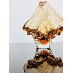 Jan Beránek (*1933), Amber Glass Basket by Beranek, Škrdlovice Glassworks, Pattern 6448/18, 1964