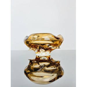 Jan Beránek (*1933), Amber Glass Ashtray by Škrdlovice Glassworks, Pattern no. 5953, 1959