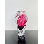 Josef Hospodka (1923-1989), Massive Propeller Vase Sommerso PINK by Chribska Glassworks, Czechoslovak 1970s