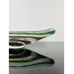 Rudolf Beránek (1930), Art Glass Bowl with Color Spiral by R.Beránek, Škrdlovice Glassworks, 42cm, 1964
