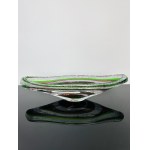 Rudolf Beránek (1930), Art Glass Bowl with Color Spiral by R.Beránek, Škrdlovice Glassworks, 42cm, 1964