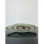 Rudolf Beránek (1930), Art Glass Bowl with Color Spiral by R.Beránek, Škrdlovice Glassworks, 42cm, 1964