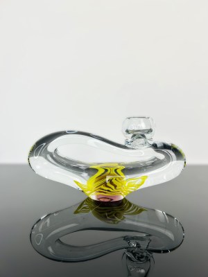 Candleholder with Yellow Spiral Decoration, Pattern 9/67/S