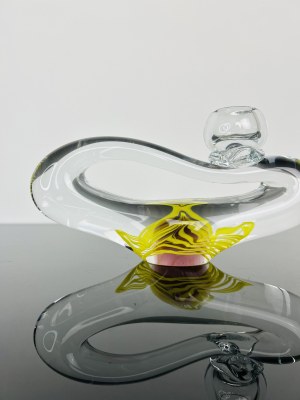 Candleholder with Yellow Spiral Decoration, Pattern 9/67/S