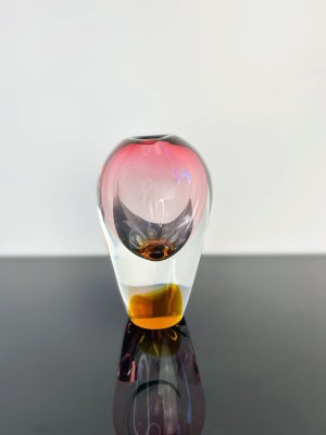 Josef Rozinek (1911 - 1992), Art Glass Vase, Spectrum of Colors, Glassworks Nový Bor, 20th Century