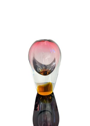 Josef Rozinek (1911 - 1992), Art Glass Vase, Spectrum of Colors, Glassworks Nový Bor, 20th Century