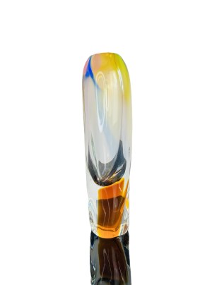 Josef Rozinek (1911 - 1992), Spectrum Art Glass Vase by Nový Bor Glassworks, 20th Century