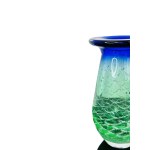 Ladislav Paleček (1933), Rare Czechoslovak Art Glass Vase, Škrdlovice Glassworks, Green Core with Blue Overlay