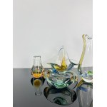 Karel Zemek (1909 - 1965), Set of Art Glass Collection “RHAPSODY”, Glassworks Škrdlovice - Vases, Ashtray, and Basket