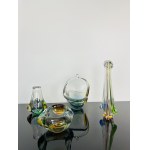 Karel Zemek (1909 - 1965), Set of Art Glass Collection “RHAPSODY”, Glassworks Škrdlovice - Vases, Ashtray, and Basket