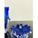 Jaroslav Taraba, Set of Cobalt Glass Vase & Ashtray, Lednické Rovné Glassworks