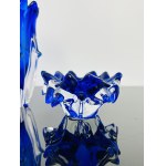 Jaroslav Taraba, Set of Cobalt Glass Vase & Ashtray, Lednické Rovné Glassworks