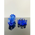 Jaroslav Taraba, Set of Cobalt Glass Vase & Ashtray, Lednické Rovné Glassworks