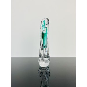 Czechoslovak Art Glass Vase, Light Blue Gradient, Mstišov Glassworks, 1970s, 27 cm