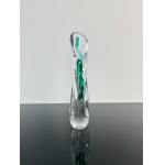 Czechoslovak Art Glass Vase, Light Blue Gradient, Mstišov Glassworks, 1970s, 27 cm