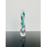Czechoslovak Art Glass Vase, Light Blue Gradient, Mstišov Glassworks, 1970s, 27 cm