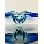 Josef Hospodka (1923-1989), Massive Cobalt Blue Art Glass Bowl, Chřibská Glassworks, 45 cm, 1970s