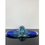 Josef Hospodka (1923-1989), Massive Cobalt Blue Art Glass Bowl, Chřibská Glassworks, 45 cm, 1970s