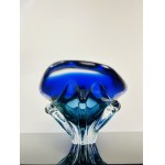 Josef Hospodka (1923-1989), Massive Cobalt Blue Art Glass Bowl, Chřibská Glassworks, 45 cm, 1970s