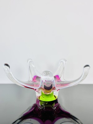 Josef Hospodka (1923-1989), Multicolor Art Basket Glass by J.HOSPODKA collection 