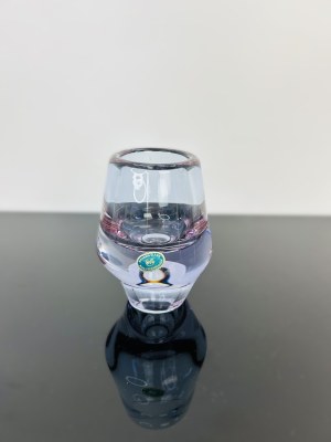 Miloslav Klinger (1922 - 1999), Alexandrite Glass Vase by Železný Brod Glassworks, Original ŽBS Sticker