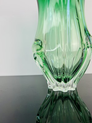 Massive Green Art Glass Vase, Czechoslovakia, 1960s