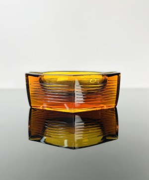 Václav Hanuš (1924 - 2009), Amber Glass Ashtray by Jablonec Glassworks, 1968