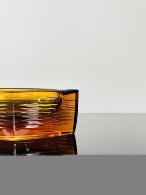 Václav Hanuš (1924 - 2009), Amber Glass Ashtray by Jablonec Glassworks, 1968