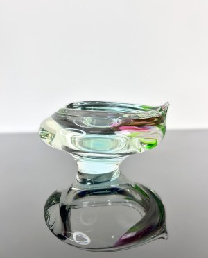 Ivo Rozsypal (1942 - 2021), Unique Art Glass Ashtray, Czechoslovakia, Glass Inclusions, 1960s