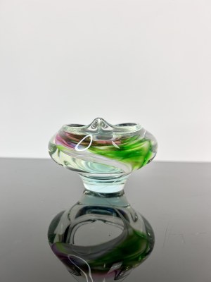 Ivo Rozsypal (1942 - 2021), Unique Art Glass Ashtray, Czechoslovakia, Glass Inclusions, 1960s