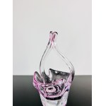 Hana Machovská (*1937), Pink Art Glass Basket by Škrdlovice Glassworks, 1970s