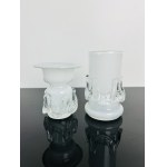 Jerzy Sluczan-Orkusz (1924-2002), Pair of Opaline Art Glass Vases “SOPLE” by Jerzy Sluczan-Orkusz, Tarnowiec Glassworks