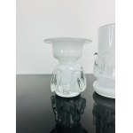 Jerzy Sluczan-Orkusz (1924-2002), Pair of Opaline Art Glass Vases “SOPLE” by Jerzy Sluczan-Orkusz, Tarnowiec Glassworks
