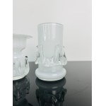 Jerzy Sluczan-Orkusz (1924-2002), Pair of Opaline Art Glass Vases “SOPLE” by Jerzy Sluczan-Orkusz, Tarnowiec Glassworks