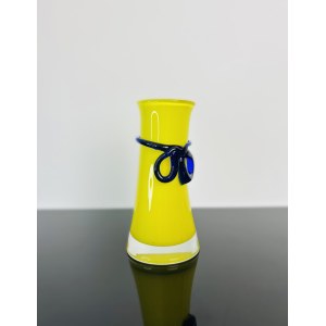 Jaroslav Svoboda, Yellow Art Glass Vase by AG Karlov Glassworks