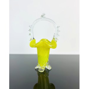 Art Deco Yellow Glass Basket