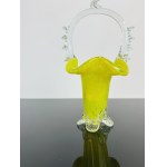 Art Deco Yellow Glass Basket