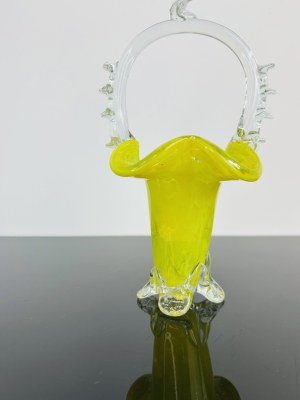 Art Deco Yellow Glass Basket