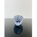 Miloslav Klinger (1922 - 1999), Triangular Alexandrite Glass Bud Vase with Ice-Fused Decoration, Železný Brod Glassworks