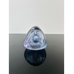 Miloslav Klinger (1922 - 1999), Triangular Alexandrite Glass Bud Vase with Ice-Fused Decoration, Železný Brod Glassworks
