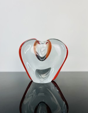 Heart-Shaped Art Glass Vase by Škrdlovice Glassworks, 1960s
