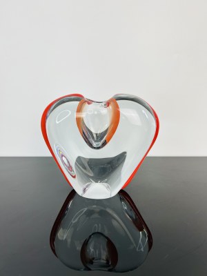 Heart-Shaped Art Glass Vase by Škrdlovice Glassworks, 1960s