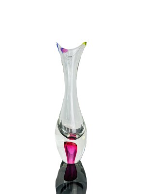 Pavel Juda, Tall Art Glass Vase 35CM, Škrdlovice Glassworks, Czechoslovakia 1960s