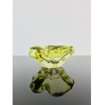 Hana Machovská (*1937), Citrine Glass Ashtray, Mstišov Glassworks, 1970s