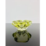 Hana Machovská (*1937), Citrine Glass Ashtray, Mstišov Glassworks, 1970s