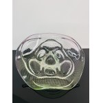 Massive Art Bowl Uranium-Pink Glass with Inside SODA, Škrdlovice Glassworks