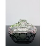 Massive Art Bowl Uranium-Pink Glass with Inside SODA, Škrdlovice Glassworks
