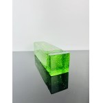 Green Uranium Glass Vase with Encased Bubbles, Svoboda Glassworks, Czechoslovakia