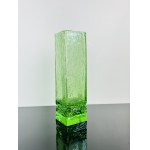 Green Uranium Glass Vase with Encased Bubbles, Svoboda Glassworks, Czechoslovakia